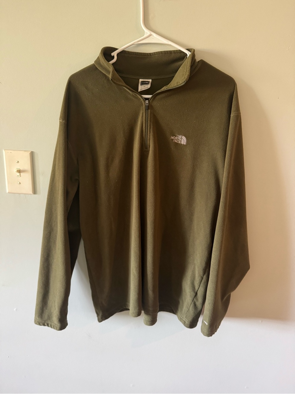 The North Face Men’s Olive Green Half-Zip Fleece Pullover